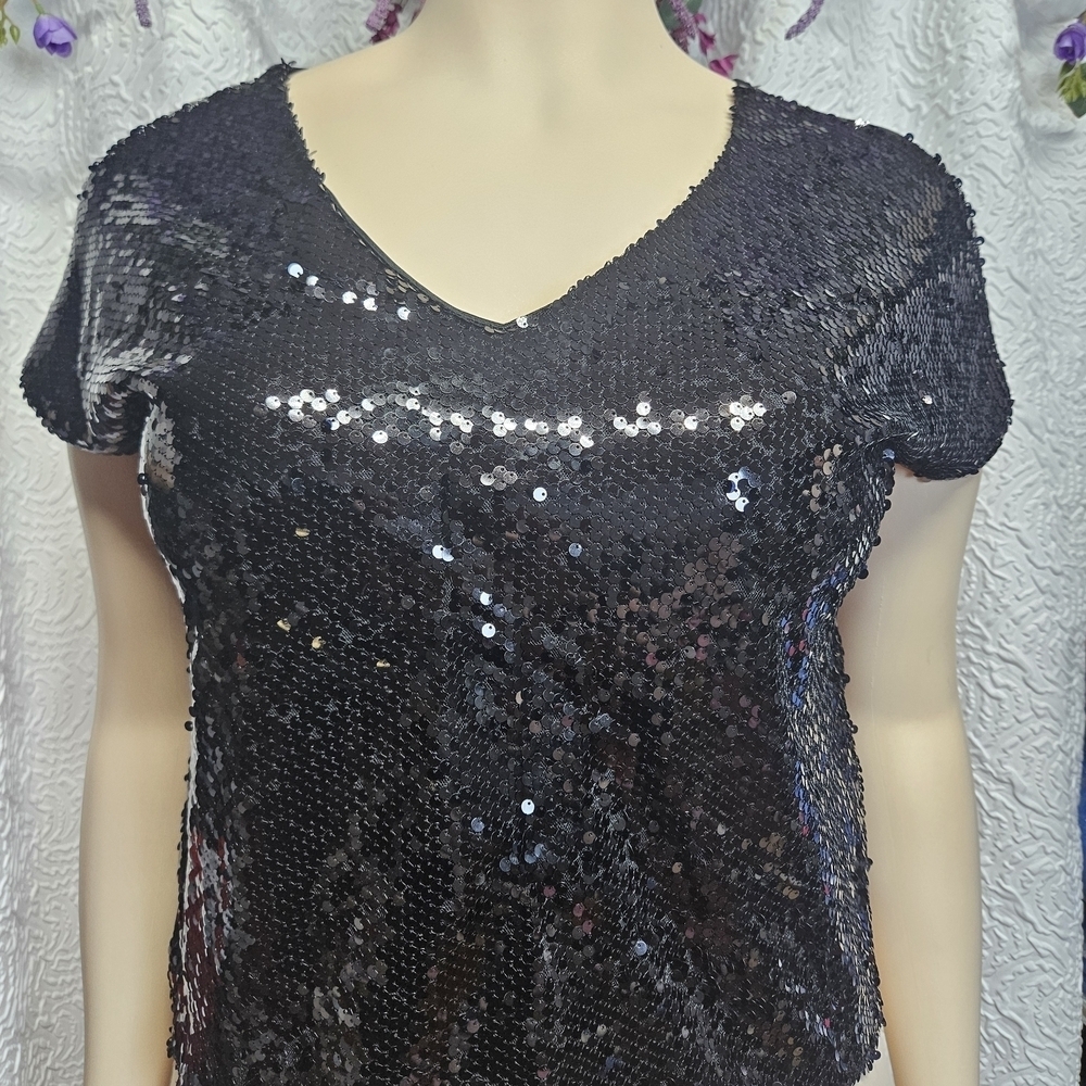 Sequin Black Top